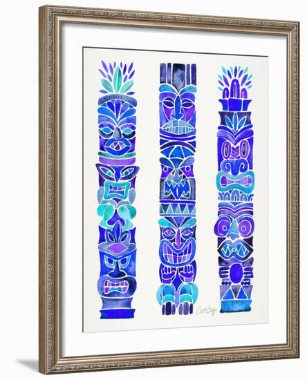 Blue Tiki Totems-Cat Coquillette-Framed Giclee Print