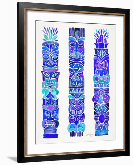 Blue Tiki Totems-Cat Coquillette-Framed Giclee Print