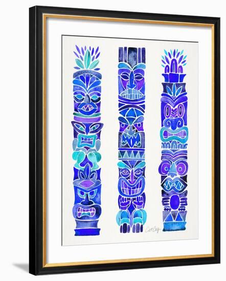 Blue Tiki Totems-Cat Coquillette-Framed Giclee Print