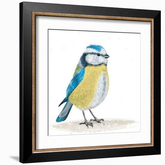 Blue Tit on the Ground-Milovelen-Framed Art Print