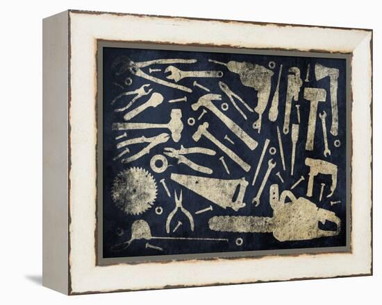 Blue Tools-Jace Grey-Framed Stretched Canvas