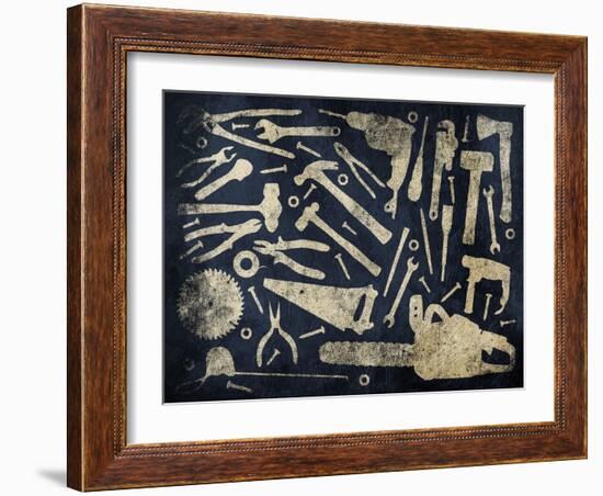 Blue Tools-Jace Grey-Framed Art Print