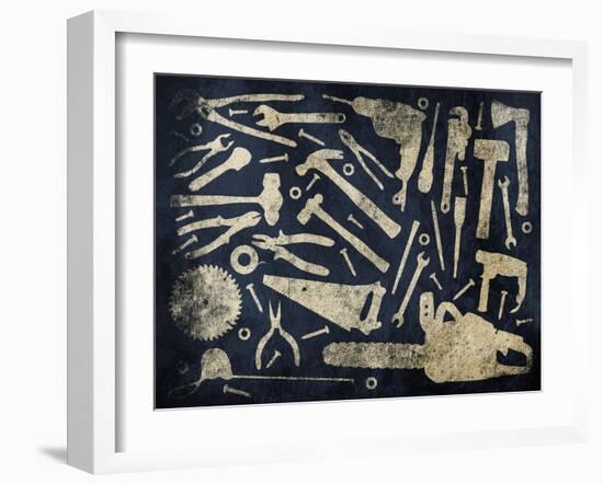 Blue Tools-Jace Grey-Framed Art Print