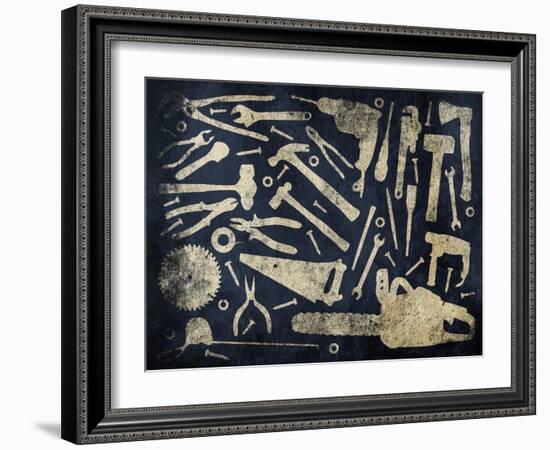 Blue Tools-Jace Grey-Framed Art Print