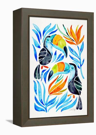 Blue Toucans-Cat Coquillette-Framed Premier Image Canvas