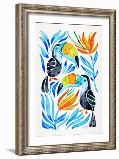 Blue Toucans-Cat Coquillette-Framed Giclee Print