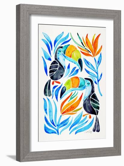 Blue Toucans-Cat Coquillette-Framed Giclee Print