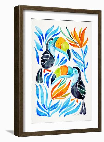 Blue Toucans-Cat Coquillette-Framed Giclee Print