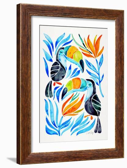 Blue Toucans-Cat Coquillette-Framed Giclee Print