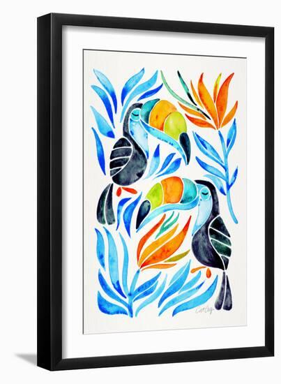 Blue Toucans-Cat Coquillette-Framed Giclee Print