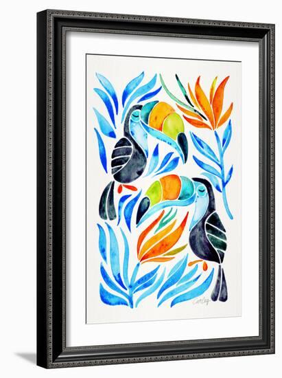 Blue Toucans-Cat Coquillette-Framed Giclee Print