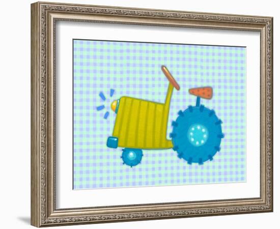 Blue Tractor-Viv Eisner-Framed Art Print