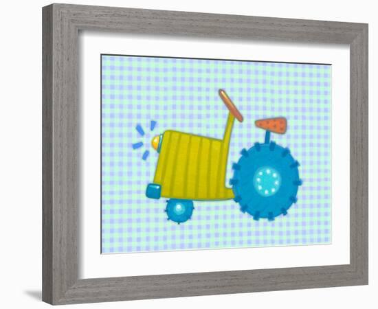 Blue Tractor-Viv Eisner-Framed Art Print