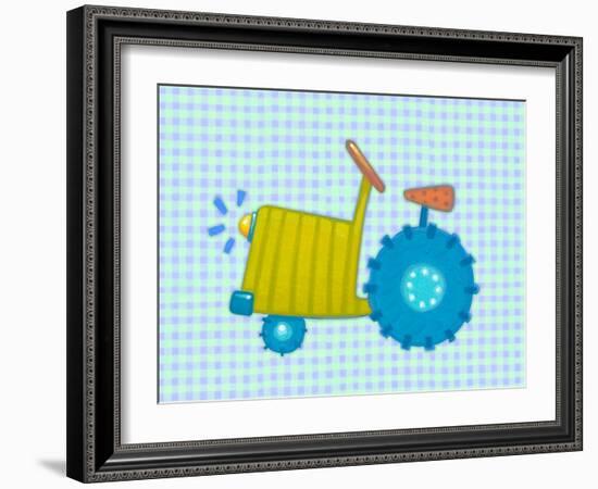 Blue Tractor-Viv Eisner-Framed Art Print