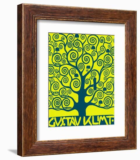 Blue Tree of Life-Gustav Klimt-Framed Premium Giclee Print