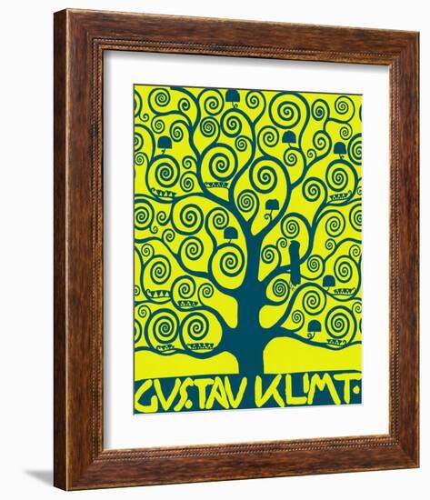 Blue Tree of Life-Gustav Klimt-Framed Premium Giclee Print