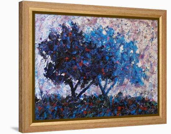 Blue Trees-Joseph Marshal Foster-Framed Stretched Canvas