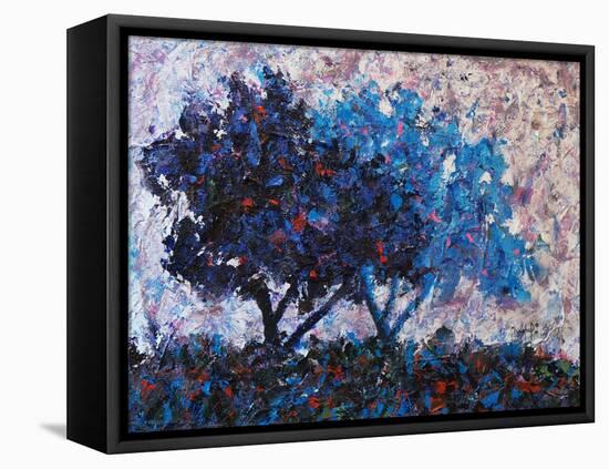 Blue Trees-Joseph Marshal Foster-Framed Stretched Canvas