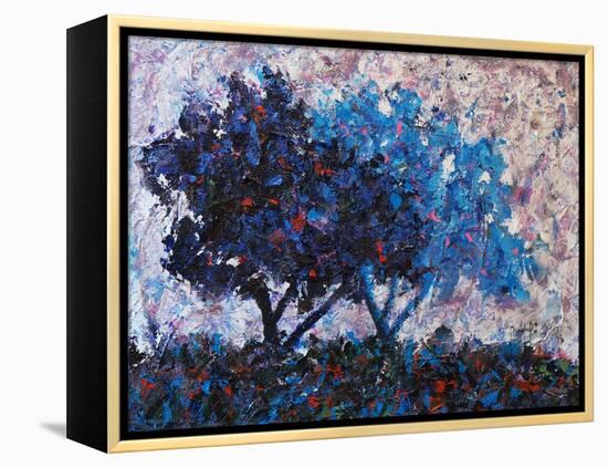 Blue Trees-Joseph Marshal Foster-Framed Stretched Canvas