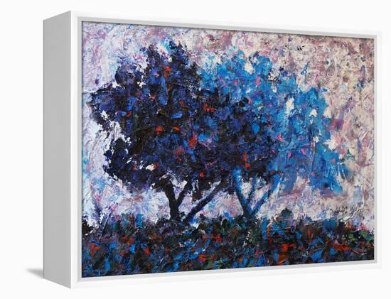 Blue Trees-Joseph Marshal Foster-Framed Stretched Canvas