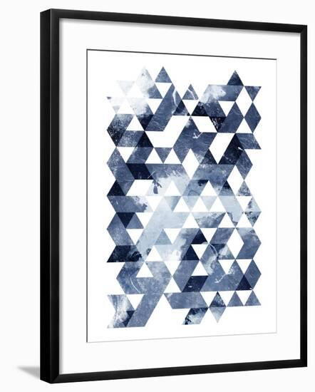 Blue Triangles-OnRei-Framed Art Print