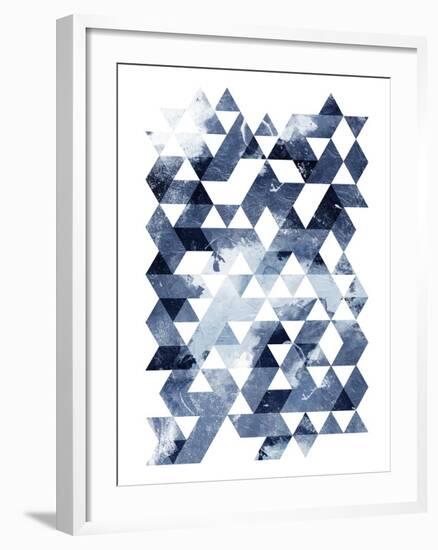 Blue Triangles-OnRei-Framed Art Print