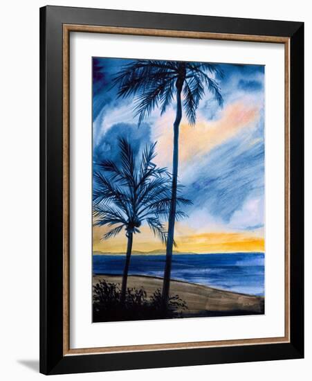 Blue Tropic Nights I-Linda Baliko-Framed Art Print