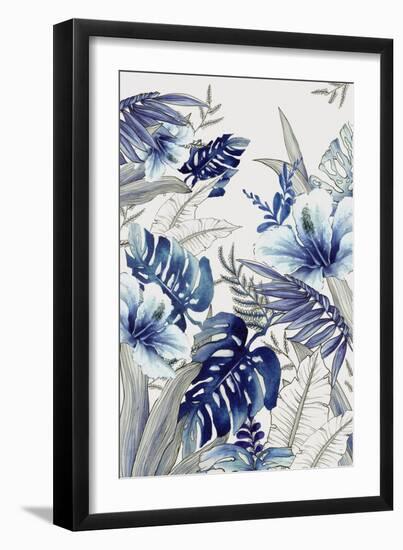 Blue Tropical Forest II-Alex Black-Framed Art Print