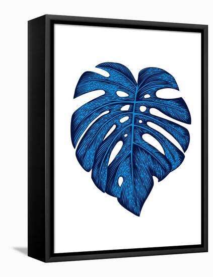 Blue Tropical Leaf-Jasmine Woods-Framed Stretched Canvas