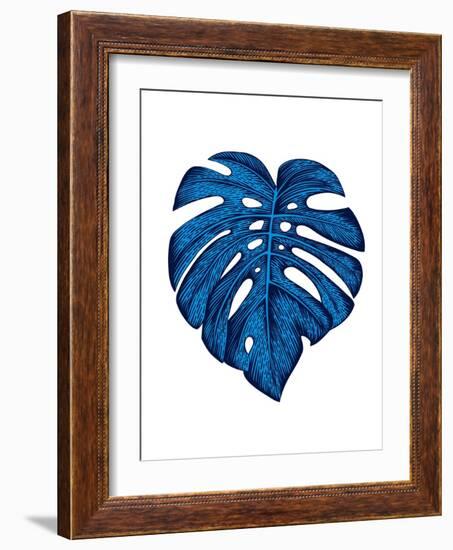 Blue Tropical Leaf-Jasmine Woods-Framed Art Print