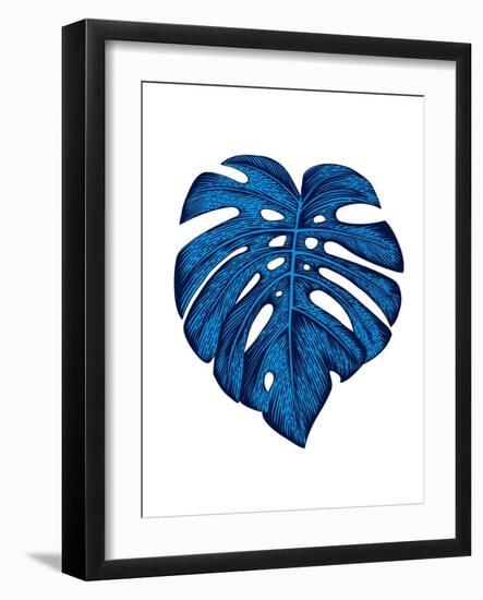 Blue Tropical Leaf-Jasmine Woods-Framed Art Print