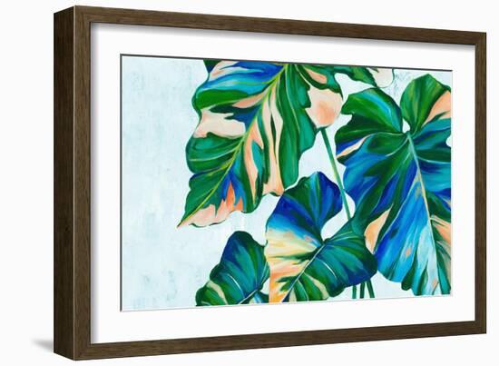 Blue Tropical Leaves I-Alex Black-Framed Art Print