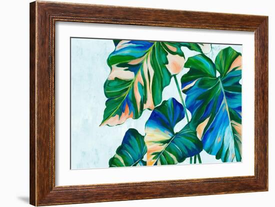 Blue Tropical Leaves I-Alex Black-Framed Art Print