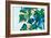 Blue Tropical Leaves I-Alex Black-Framed Art Print