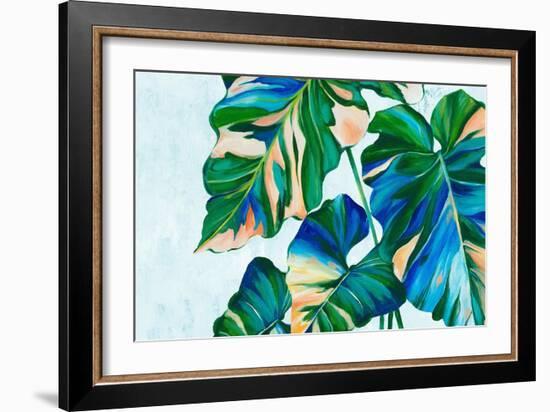 Blue Tropical Leaves I-Alex Black-Framed Art Print