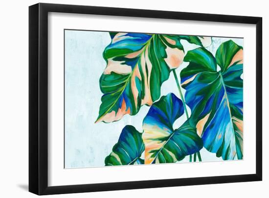 Blue Tropical Leaves I-Alex Black-Framed Art Print
