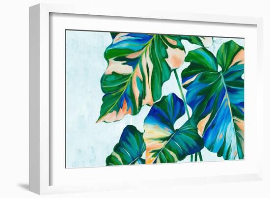 Blue Tropical Leaves I-Alex Black-Framed Art Print