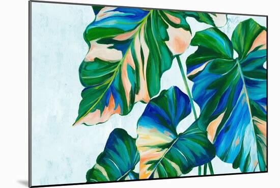 Blue Tropical Leaves I-Alex Black-Mounted Art Print