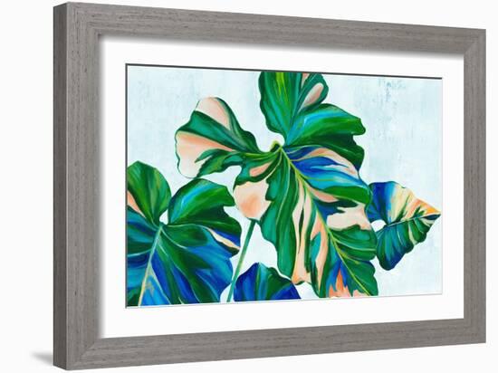 Blue Tropical Leaves II-Alex Black-Framed Art Print