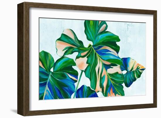 Blue Tropical Leaves II-Alex Black-Framed Art Print