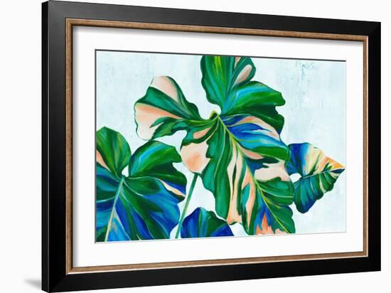 Blue Tropical Leaves II-Alex Black-Framed Art Print