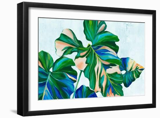 Blue Tropical Leaves II-Alex Black-Framed Art Print