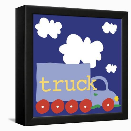 Blue Truck-Erin Clark-Framed Premier Image Canvas