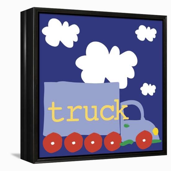 Blue Truck-Erin Clark-Framed Premier Image Canvas