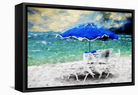 Blue Umbrella - In the Style of Oil Painting-Philippe Hugonnard-Framed Premier Image Canvas