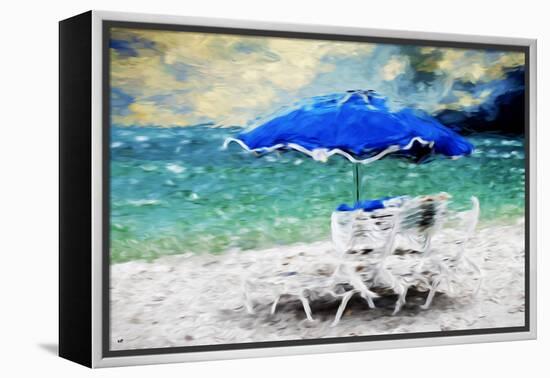 Blue Umbrella - In the Style of Oil Painting-Philippe Hugonnard-Framed Premier Image Canvas