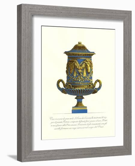Blue Urn I-Giovanni Battista Piranesi-Framed Art Print