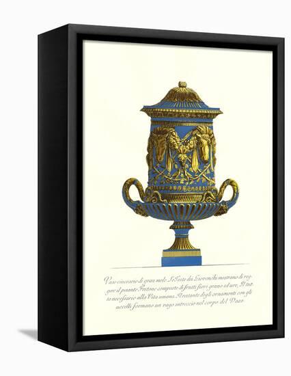 Blue Urn I-Giovanni Battista Piranesi-Framed Stretched Canvas