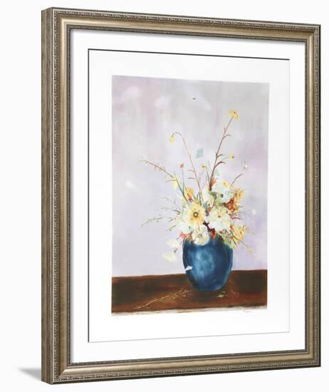 Blue Vase Floral-Fioravanti-Framed Limited Edition