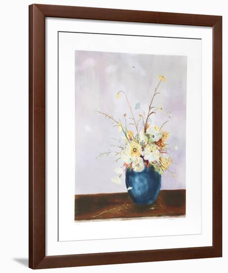 Blue Vase Floral-Fioravanti-Framed Limited Edition